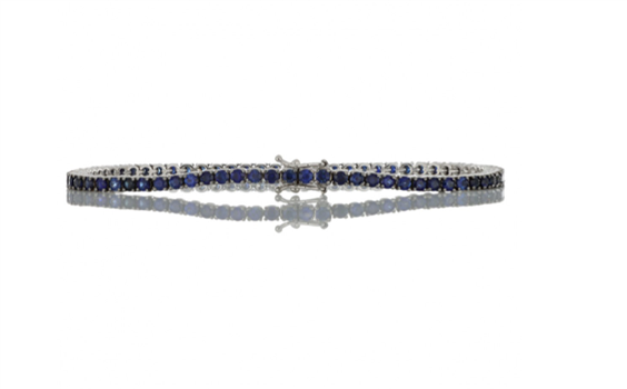 Bracelet Gemoro Femme Tennis in Or blanc Zaffiro blu 3.43 Ct BB279BZF - BB279BZF